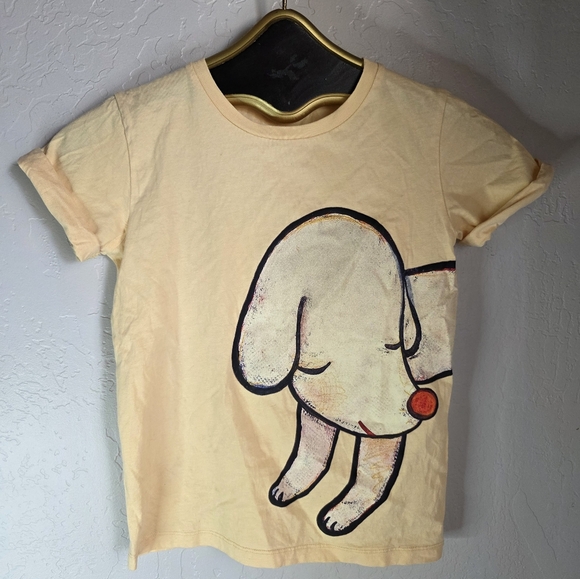 Stella McCartney X Yoshitomo Nara Cream Motif Sleeping Dog Tee Soze 10 - Picture 1 of 7